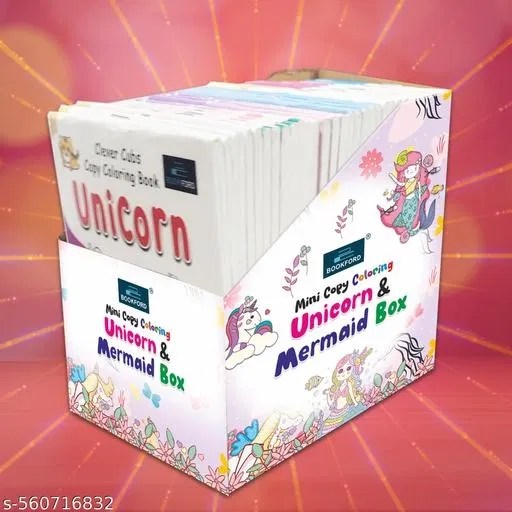 Box Set of 40 Mini Unicorn & Mermaid Coloring Books, Pack of 1