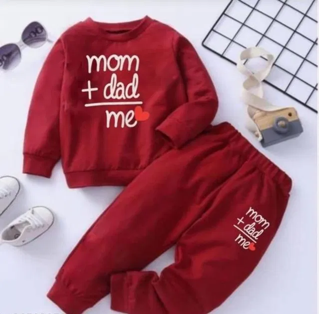 Hosiery Clothing Set for Kids (Maroon, 9-12 Months)