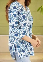 Cotton Floral Print Short Kurti for Women 