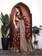 Banarasi Silk Jacquard Print Saree for Women 
