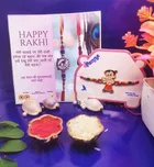 Alloy Rakhi with Greeting Card & Roli Chawal 
