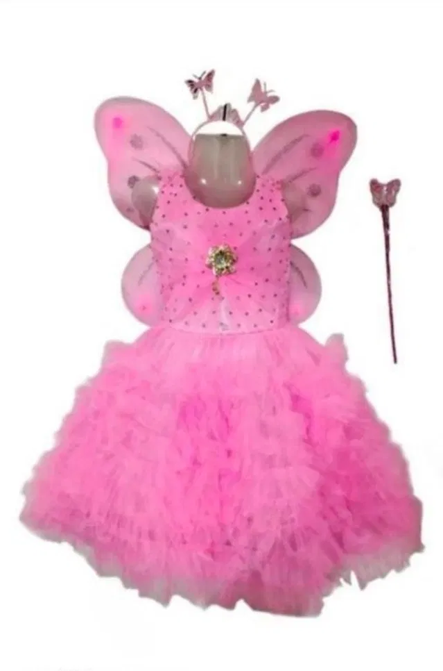 Cotton Blend Frock for Girls (Pink, 18-24 Months)