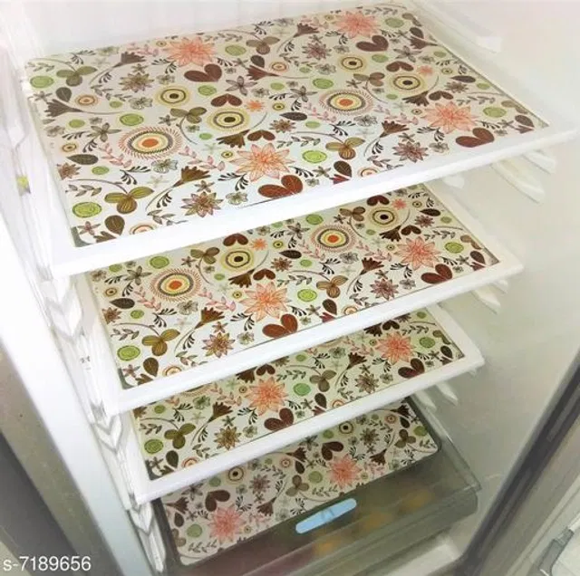 Waterproof Fridge Mats (Multicolor, Pack of 4)