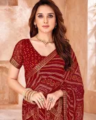 Kanooda Prints Fancy Women Georgette Printed Bandhani Saree 