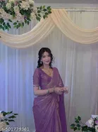 Jimmy Choo Solid Saree For Women, Purple