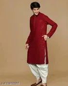 Chikankari Mandarin Neck Kurta for Men 