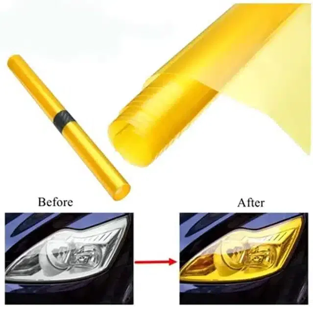 Headlight Adhesive Fog Film (Yellow, Pack of 10)