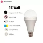 Plastic 12 Watt Rechargeable Emergency Inverter LED Bulb with Free Gift 