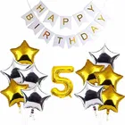 5th Happy Birthday Balloon Decoration Kit, White, Set of 1