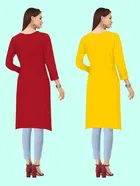 Crepe Solid Kurtis for Women 