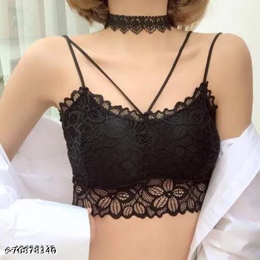 Net Bra for Women, Black (28A)
