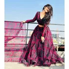 Organza Semi Stitched Lehenga Choli for Women 