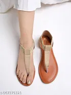 Shoetopia Girls Flat Sandals Cream Size 6.0