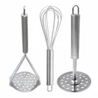 Oc9 स्टेनलेस स्टील एग व्हिस्क & पोटैटो मेशर फॉर किचन टूल सेट 