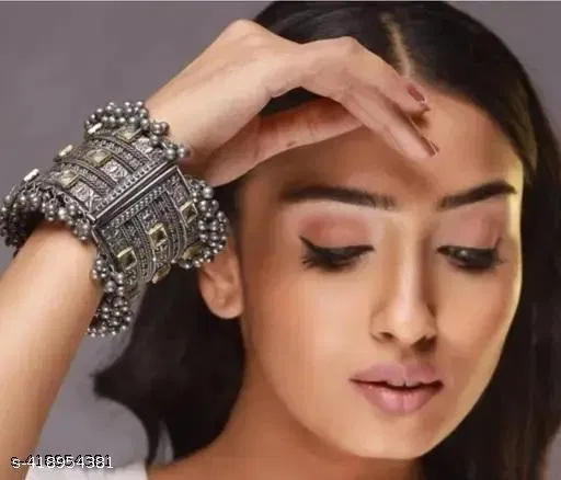 Beautiful Stone Oxidised Bangle