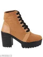 Shoetopia Solid Suede Block Boots 