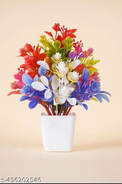 Plastic Artificial Flowers, Multioclor, Pack of 1