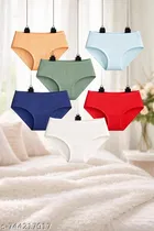 Nylon Briefs for Women, Multicolour, Pack of 6 