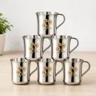 LEROYAL 6 Pcs Stainless Steel Tea Cups 
