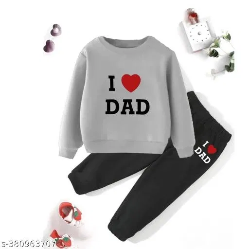Cotton Blend Printed Clothing Set for Boys, Grey (2-3 Years)