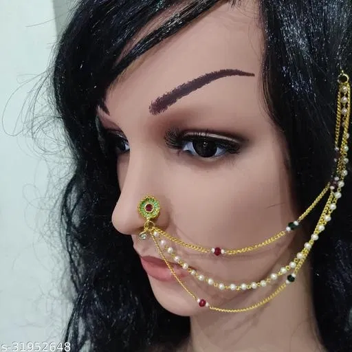 Stylish Nosepin for Women (Gold, Free Size)