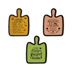 Wooden Fridge Magnets (Multicolor, Pack of 3)