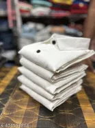 Cotton Blend Solid Shirts for Men, Blue & White, Pack of 2 