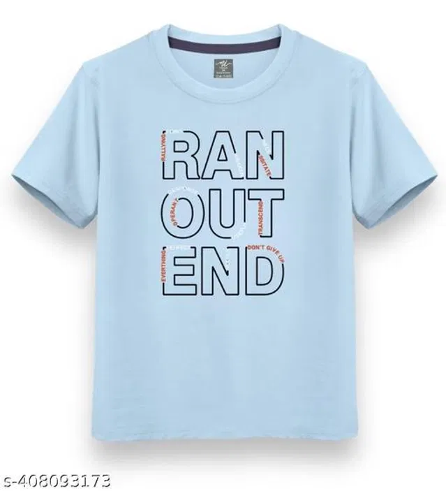 Round Neck T-Shirt for Boys & Girls (Sky Blue, 1-2 Years)