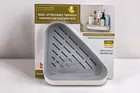 Wall-Mounted Corner Storage Rack Grey & wHITE