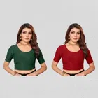 Half Sleeves Stitched Blouse for Women (Pack of 2) (Multicolor, 30)