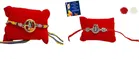Metal 2 Pcs Rakhi with Greeting card, Roli 