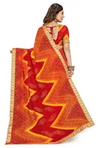 कानूड़ा फैंसी विमेंस जॉर्जेट फ्लावर प्रिंटेड साड़ी 