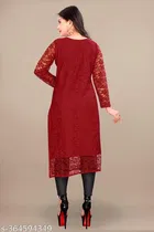 Net Kurti for Women,  Red  