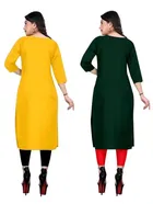 Crepe Solid Kurtis for Women 