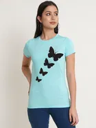 Round Neck Printed T-Shirt for Women & Girls 