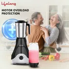 Lifelong Mixer Grinder | 500 W | 4 Jars - 2 SS Jars and 2 Jars for Smoothie Blending - Black