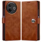 Artificial Leather Flip Cover for Vivo V2443 / Vivo_Y39 5G (Brown)