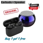 Wireless Bluetooth Speaker + Earbuds With Charging Case, 5.4 Bluetooth Version ,BLACK, 