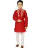 Cotton Embroidery Kurta & Pajama Set for Boys 