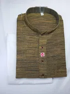 Khadi Cotton Solid Kurta with Pyjama for Men 