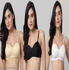 Cotton Blend Solid Padded Bra for Women 