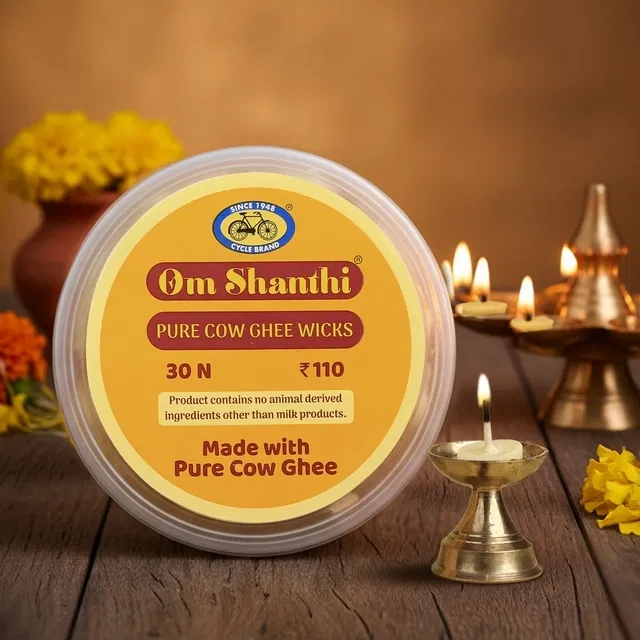 साइकिल प्योर ओम शांति शुद्ध गाय के घी wicks - 30N
