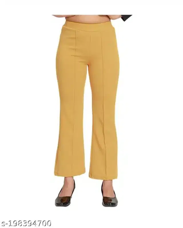 Cotton Blend Trouser for Women (Beige, 30)