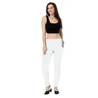 Stretchable Cotton Blend Churidars for Women ,White 