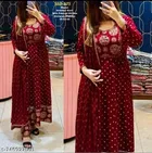 Acrylic Printed Anarkali Kurta Set for Women 