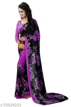 Georgette Printed Saree for Women, Multicolor 