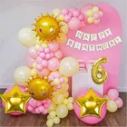 Sun & Star Theme 6th Birthday Balloon Decoration Kit , Multicolor, Pack Of 56