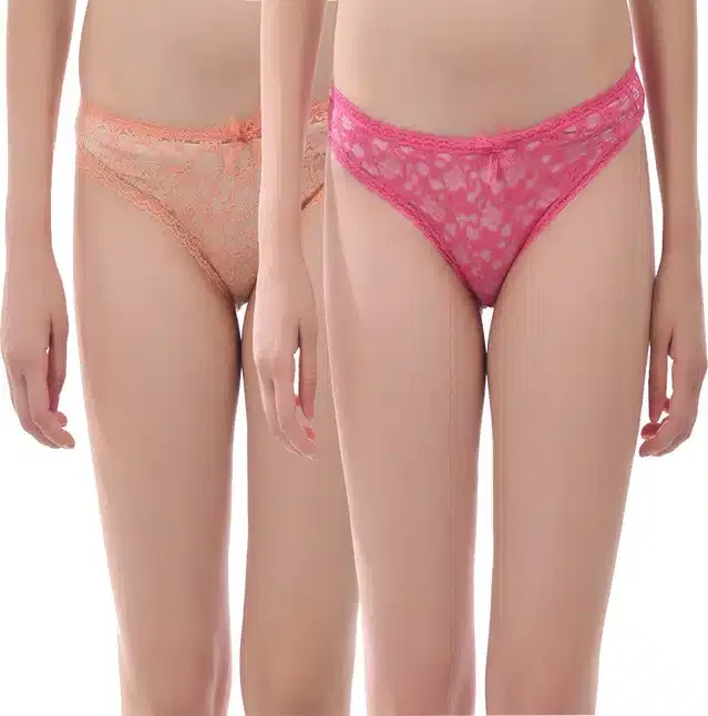 Cotton Blend Panties for Women (Pack of 2) (Multicolor, L)
