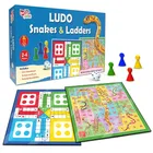 Little Berry Ludo and Snakes & Ladders Big Size Board Game | 14”x14” Foldable Game Board with Dice 