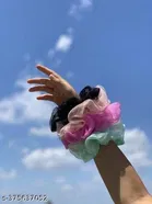Pack of 12 Fur Scrunchies for Women 